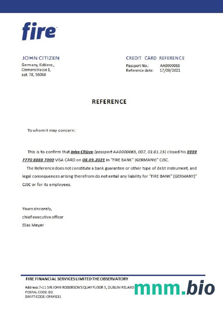 Przykład odniesienia do zamknięcia pożaru w Niemczech w formatach Word i PDF
